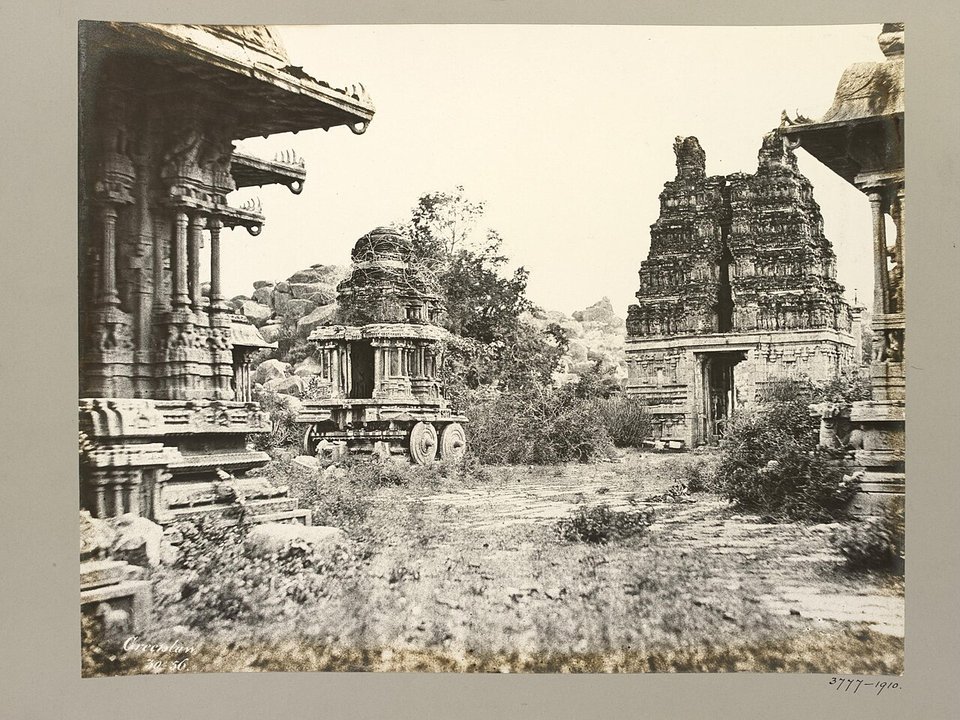 Dynastic History|Vitthala Temple, Hampi — Photographed in 1856, Printed in 1910
