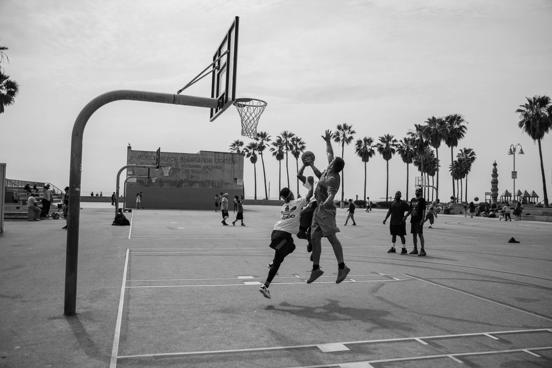 American History X|Venice Beach Basketball Courts — Shirts, Skins, and the Whole Beach on the Fence