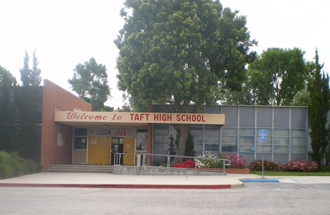 The Amazing Spider-Man|Taft High School, Woodland Hills — Midtown Science with a San Fernando Valley skyline