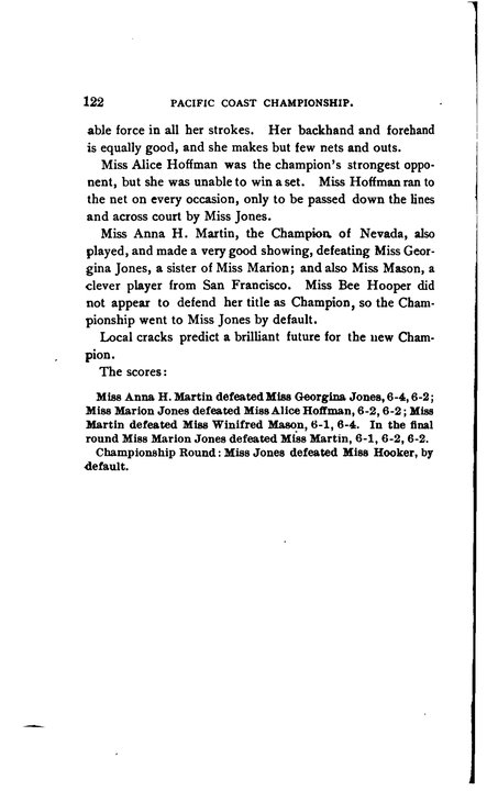 Biography | Marion Jones — the challenge round was a rule about travel, and at San Rafael in 1898 it settled a championship with nobody on the court — photo 2