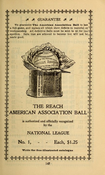 Tennis History | A. J. Reach Company, Tulip and Palmer Streets, Philadelphia — a rival tennis ball on the page facing the official league ball, 1900 — photo 2
