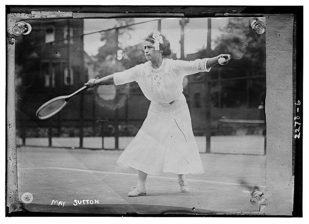 Biography | May Sutton — the women's national championship was a different tournament in a different state, and a seventeen-year-old Californian won it, Philadelphia Cricket Club, June 1904