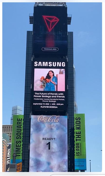 Times Square Debut; Flower Bodega, the start of a blossoming career