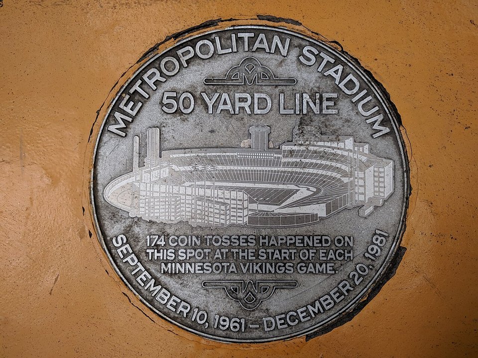 NFL History | Metropolitan Stadium, Bloomington — The Marker That Counts Coin Tosses