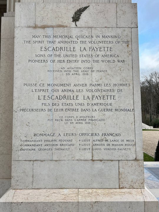 Military History | Mémorial de l'Escadrille La Fayette, Marnes-la-Coquette — Imposing Memorial of Cut Stone — photo 2