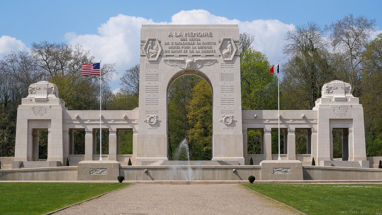 Military History | Mémorial de l'Escadrille La Fayette, Marnes-la-Coquette — Imposing Memorial of Cut Stone