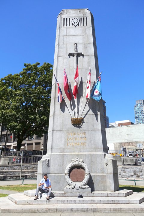 50/50|Victory Square, Hastings at Cambie — the crosswalk where a Needle was pasted in