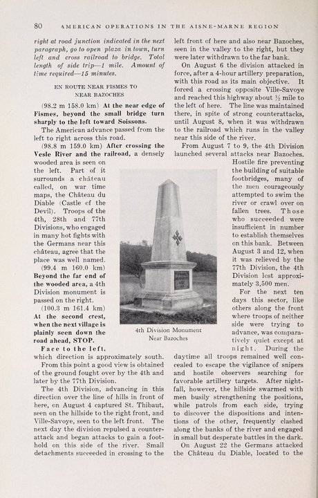 Military History | 4th Division Monument, West of Fismes — Small Stone Obelisk