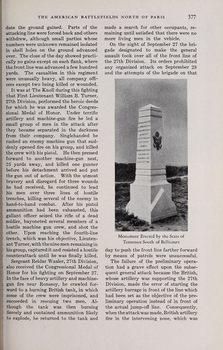 Military History | Tennessee Monument, Bellicourt — Small Monument of Cut Stone