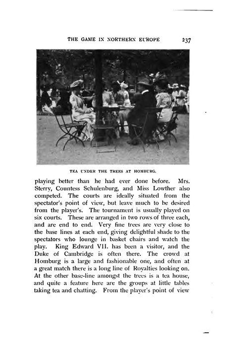 Tennis History | Kurpark, Bad Homburg — the most international tournament of the 1890s was played in a spa park, and its courts were laid out for the crowd, 1899