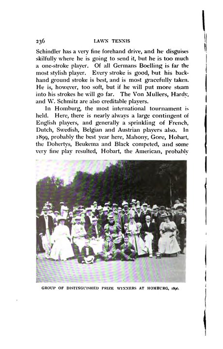 Tennis History | Kurpark, Bad Homburg — the most international tournament of the 1890s was played in a spa park, and its courts were laid out for the crowd, 1899 — photo 2