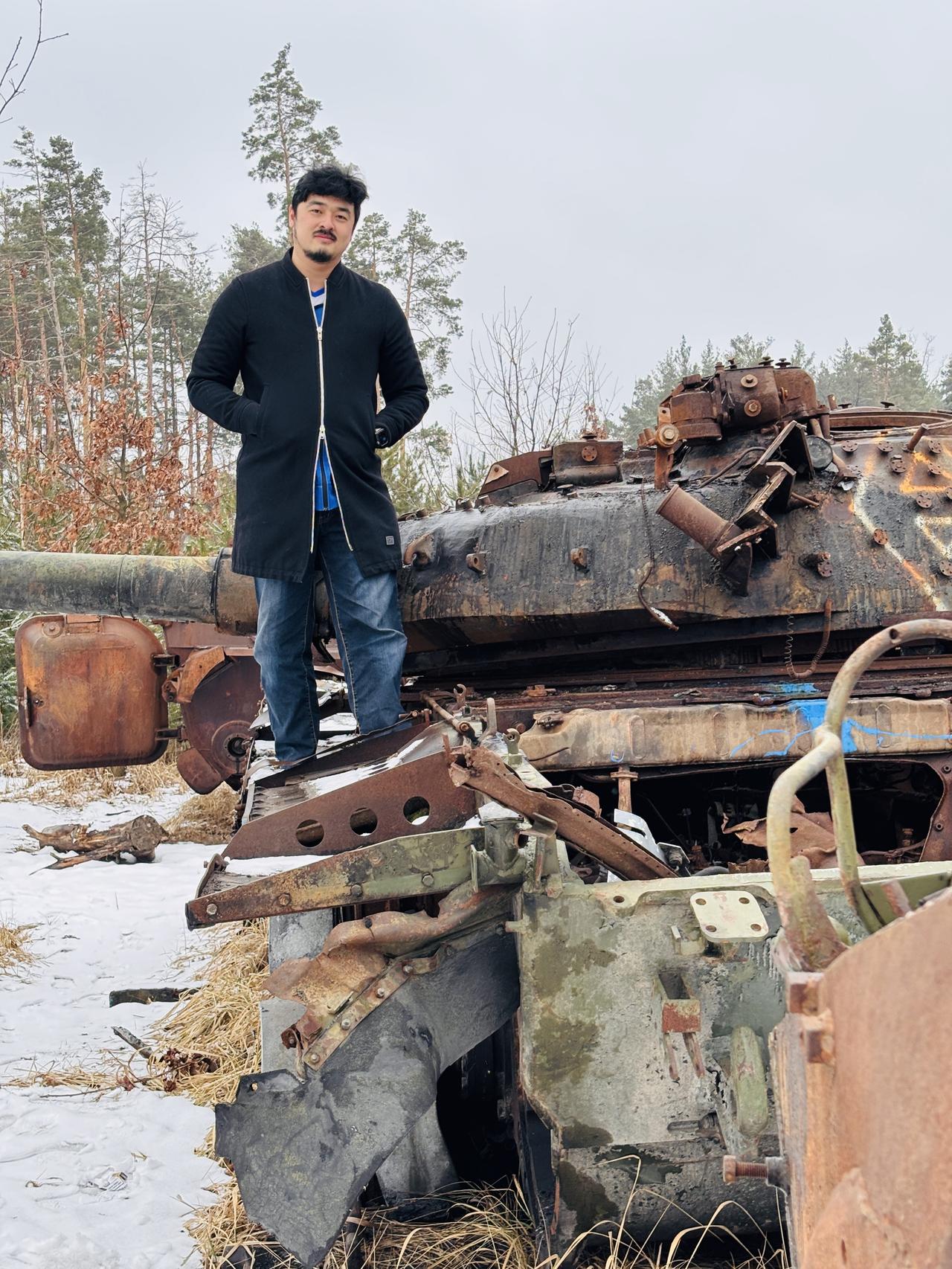 Destroyed Russian Tanks in from of Kyiv, Ukraine